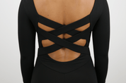 Black Cross-Back Bodysuit