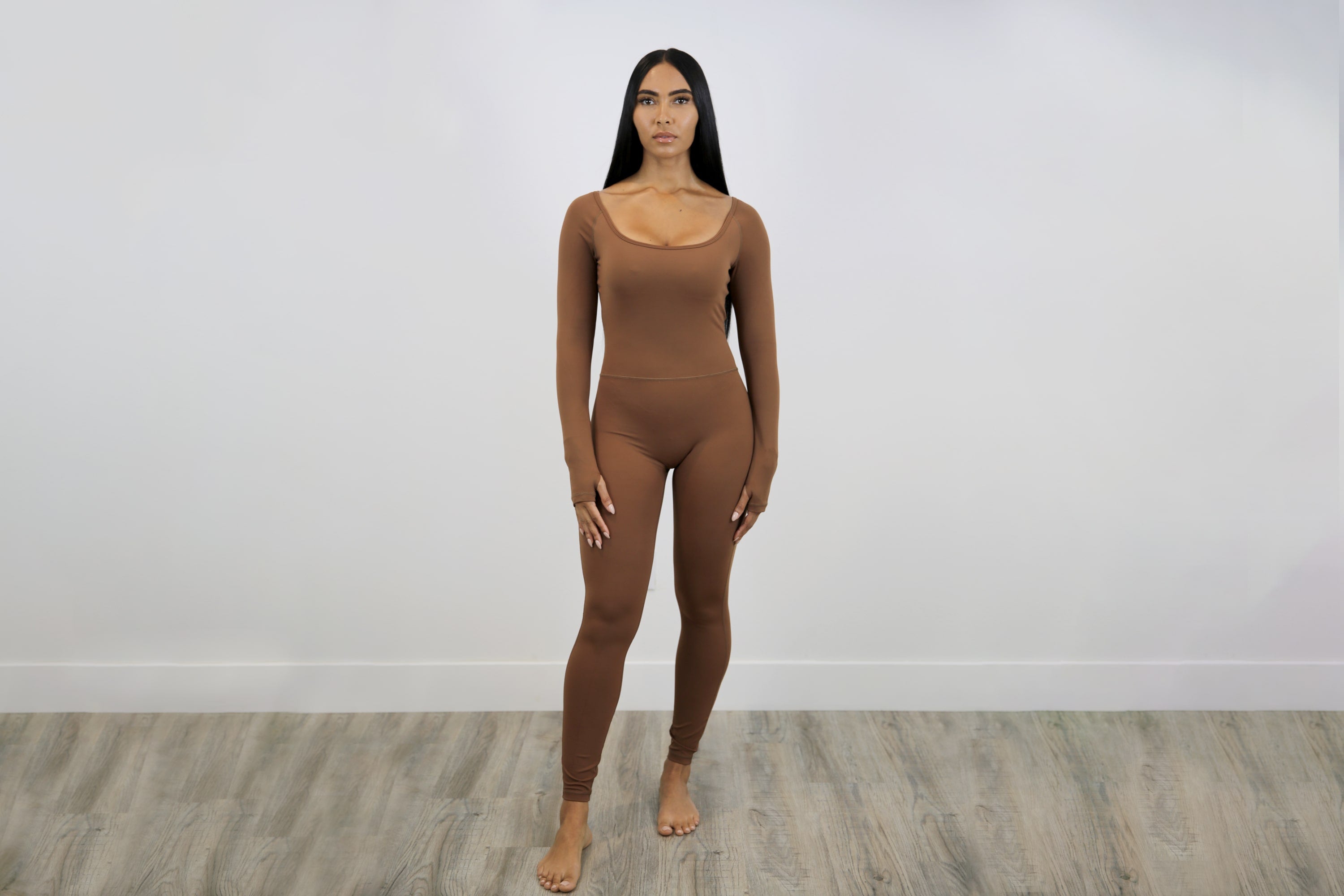 Brown Open-Back Bodysuit – SG by Evelyn Lozada