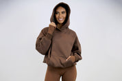 Brown Oversized Hoodie with Drawstring